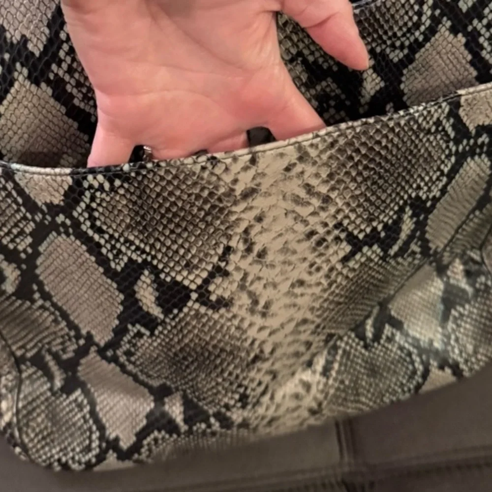 Brahmin Carla Stone Felix Python Snakeskin Print Leather Large Tote Bag